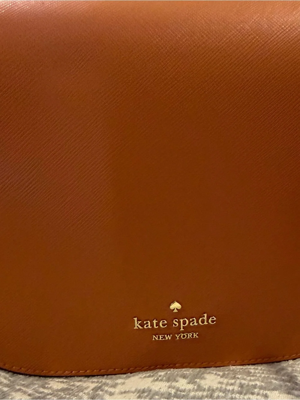 kate spade Orange Saffiano Crossbody with Gold Logo
